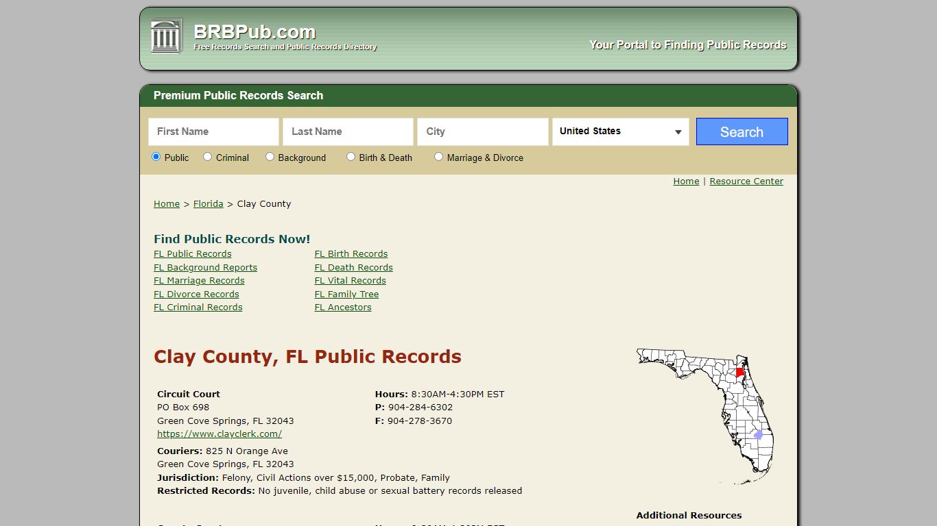 Clay County Public Records | Search Florida Government ...